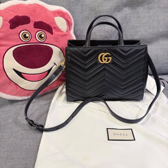 Authentic Gucci GG Marmont leather tote， size medium， NWT - Picture 1 of 7